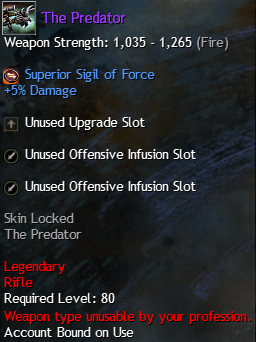 MMOJUGG Guild Wars 2 US The Predator Details View of Item Function and Use